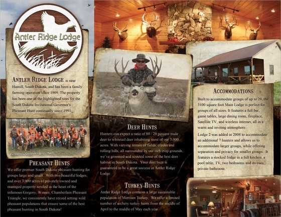 Hunting Lodge Brochure Tri-Fold Example Front