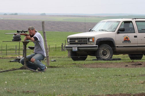 L to R: Ryan and 3plains graphic designer Prairie Dog Hunting at Buffalo Butte Ranch in Gregory County South Dakota. The pups were out in numbers and we shot several hundred rounds of ammo. We used our trusty Savage 223's but any caliber will do on the prairie dogs. If you are looking for a great prairie dog hunt and a first class lodge, try Buffalo Butte Ranch - www.buffalobutte.com