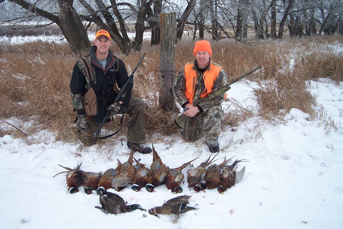 Ryan and Chris at a North Dakota Pheasant Hunt. We even got a couple of ducks in open water with what was left of our waterfowl license.