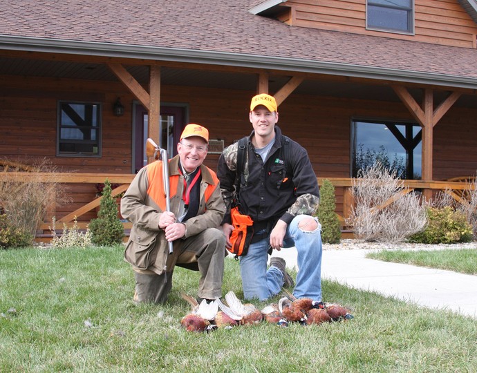 Ron Schmeits the president of the NRA and Ryan of 3plains after a great pheasant hunt at Antler Ridge Lodge.