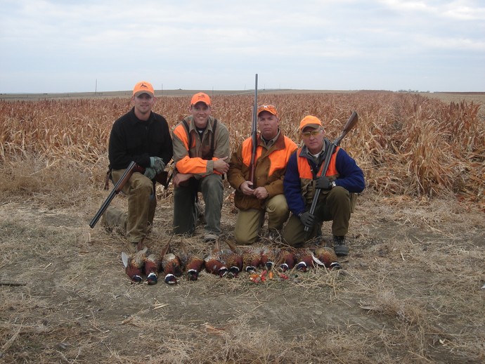 At Antler Ridge Lodge in Hamill, SD on the 2006 Ultimate Pheasant Hunt. We visited 4 lodges in 5 days with John (far right) of the Upland Almanac. L to R: Joe, Ryan, Tony and John.