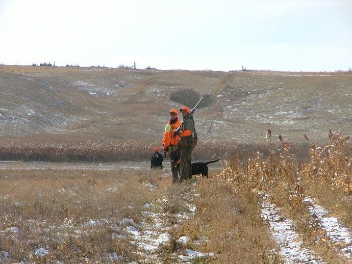 L to R: Joe, Steve and Ryan blocking at Dakota Hotspots. Joe had a hot corner down by the lake and had a lot of shooting.