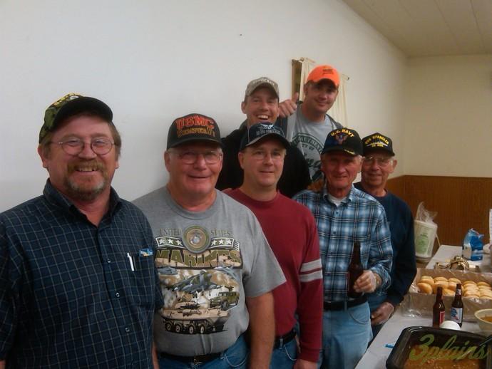 Downtown in Armour SD the night before pheasant opener. The local VFW guys took some time to grab a photo with us.