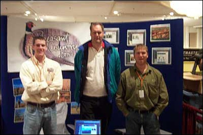 L to R: Ryan Trask, Randy Bruer, Clint DeBoer (1st salesman for Pheasantcountry.com). Pheasantcountry.com was built back in 2002.