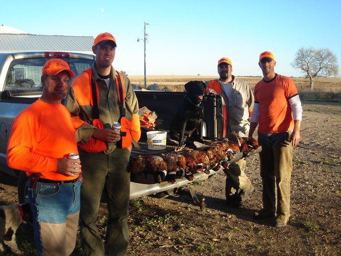 2007 South Dakota pheasant hunting opener with UGUIDE. We saw a high number of birds and had a great hunt. L to R: Roger, Ryan, Peter, and Joe.